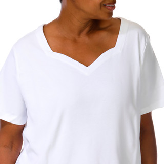 Thumbnail 3: Coral Bay Plus Short Sleeve Sweetheart Neck Top 