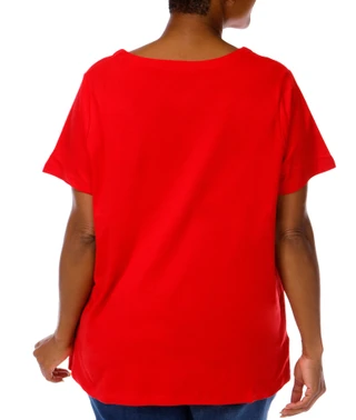 Thumbnail 2: Coral Bay Plus Short Sleeve Sweetheart Neck Top 