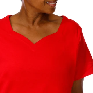 Thumbnail 3: Coral Bay Plus Short Sleeve Sweetheart Neck Top 