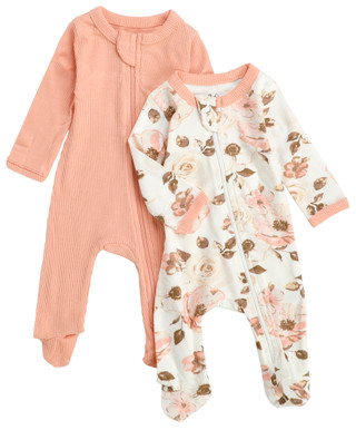 Thumbnail 1: Baby Essentials Baby Girls 2 Pk Sleepers 