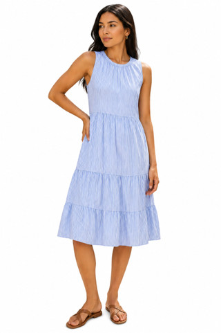 Thumbnail 1: Beach Lunch Lounge Women's Saison Striped Tiered Sleeveless Dress 