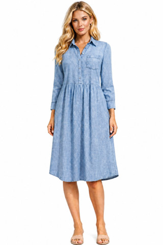 Thumbnail 1: Beach Lunch Lounge Women's Eugenia Long Sleeve Denim Dress 