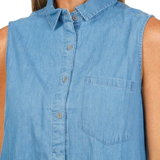 Thumbnail 2: Beach Lunch Lounge Women's Zurina Solid Shirt Collar Sleeveless Dress 