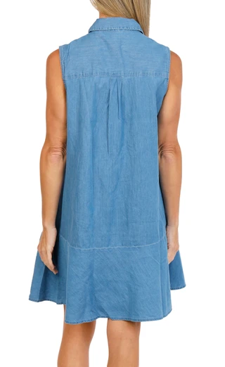 Thumbnail 3: Beach Lunch Lounge Women's Zurina Solid Shirt Collar Sleeveless Dress 