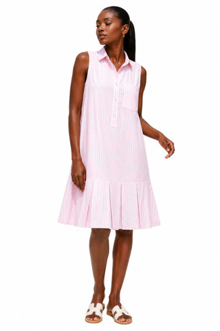 Thumbnail 1: Beach Lunch Lounge Women's Marina Solid Drop Waist Pleat Tier Sleeveless Dress 