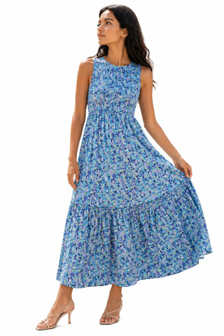 Thumbnail 1: Beach Lunch Lounge Women's Jules Smocked Sleeveless Midi Dress 