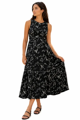 Thumbnail 1: Beach Lunch Lounge Women's Jules Smocked Sleeveless Midi Dress 