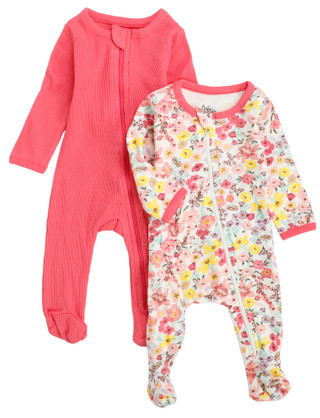 Thumbnail 1: Baby Essentials Baby Girls 2 Pk Sleepers 