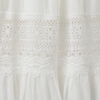Thumbnail 6: Kings Road Women's Gauze Crochet Midi Skirt 