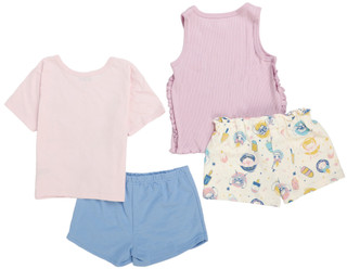 Thumbnail 2: Disney Little Girls 4 Pc Stitch Shorts Set 