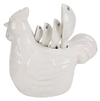 Thumbnail 1: Home Essentials 4 Pc Measuring Spoon Set in Rooster Holder 