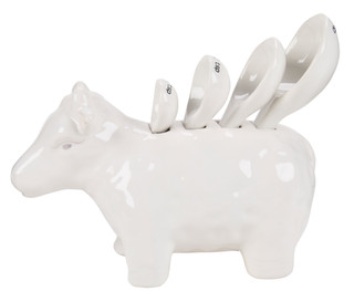 Thumbnail 1: Home Essentials 4 Pc Measuring Spoon Set in Cow Holder 