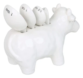 Thumbnail 2: Home Essentials 4 Pc Measuring Spoon Set in Cow Holder 