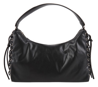 Thumbnail 2: Madden Girl Soft Hobo Satchel with Cross Stitching & Hair Clip 
