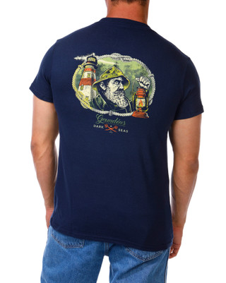 Thumbnail 1: GRUNDENS Men's Soft Outdoor Sea Watchman Graphic Tee 