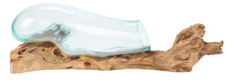 Thumbnail 2: Contrast 20x8 Driftwood & Glass Wall Decor 