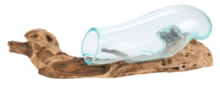 Thumbnail 1: Contrast 20x8 Driftwood & Glass Wall Decor 
