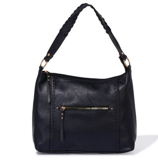 Thumbnail 1: DS Fashion Faux Leather Satchel with Whipstitch Detail  