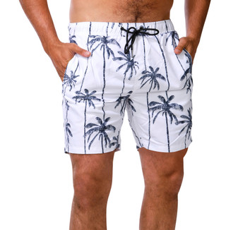 Thumbnail 1: Distortion Men's Palm Leaf Swim Shorts  
