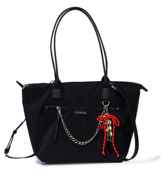 Thumbnail 1: Madden Girl Tote with Handles & Detachable Strap & Chain Bling 