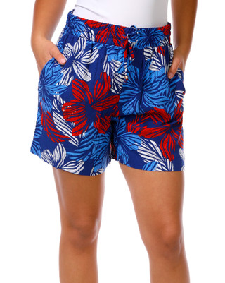 Thumbnail 1: Caribbean Joe Women's Petite Americana Breezy Drawstring Shorts 