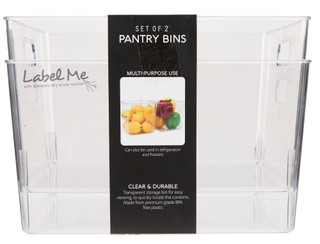 Thumbnail 2: GOURMET KITCHEN 2 Pk Pantry Clear Storage Bins  