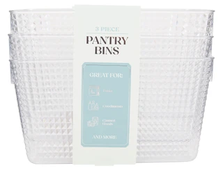 Thumbnail 1: 3 Pk Pantry Bins with Integrated Handles 