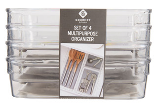 Thumbnail 1: GOURMET KITCHEN 4 Pk Square Multi-Purpose Organizer Trays  