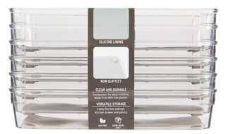Thumbnail 2: GOURMET KITCHEN 6 Pk Silicone Lined Non-Slip Clear Multipurpose Organizers 