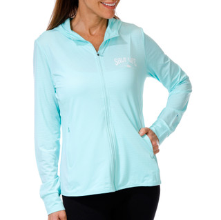 Thumbnail 3: Salt Life Women's Long Sleeve Performance Hoodie Top 