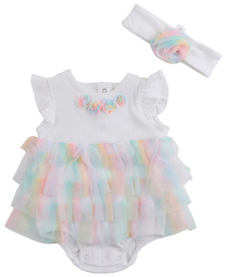 Thumbnail 1: Little Me Baby Girls Tutu Popovers & Headband Set 