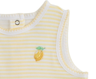 Thumbnail 3: Little Me Baby Girls 2 Pc Lemon Print Dress & Hat Set 