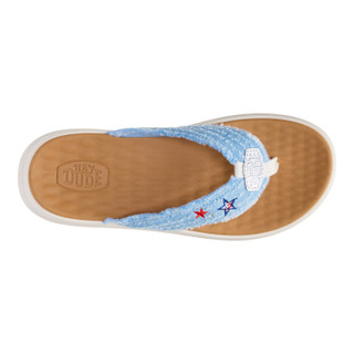 Thumbnail 4: Hey Dude Womens Americana Tide Flip Flop Sandals 