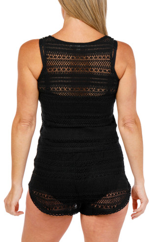 Thumbnail 4: Miken Women's 2 Pc Sleeveless Crochet Coverup 