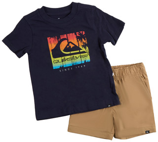 Thumbnail 1: Quiksilver Toddler Boys 2 Pc Logo Shirt & Shorts Set 