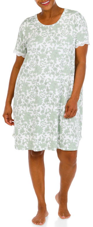 Thumbnail 1: Flora by Flora Nikrooz Women's Plus Toile Lace Sleeve Nightgown  