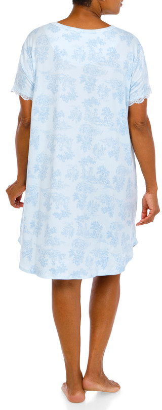 Thumbnail 2: Flora by Flora Nikrooz Women's Plus Toile Lace Sleeve Nightgown  