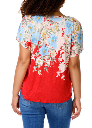 Thumbnail 2: Chenault Women's Short Sleeve Front Tie Hem Top 