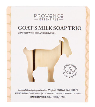 Thumbnail 1: Provence Essentials 3 Pk Goat's Milk Bar Soap  