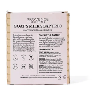 Thumbnail 2: Provence Essentials 3 Pk Goat's Milk Bar Soap Trio 
