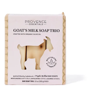 Thumbnail 1: Provence Essentials 3 Pk Goat's Milk Bar Soap Trio 