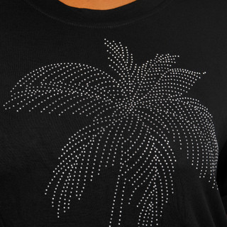 Thumbnail 2: Casey Key Women's Plus Rhinestone Short Sleeve Stretch Blouse 