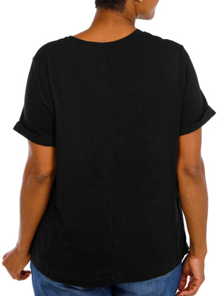 Thumbnail 3: Casey Key Women's Plus Rhinestone Short Sleeve Stretch Blouse 
