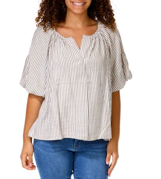 Thumbnail 1: MAX STUDIO Women's Short Sleeve Button Front Top 