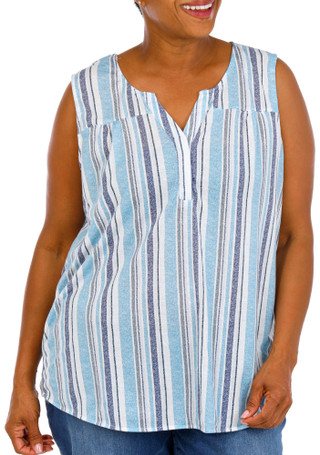 Thumbnail 2: Love Potion Women's Plus Sleeveless Button Down Back Top 