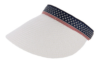 Thumbnail 1: MADD HATTER Americana Star Band Straw Visor 