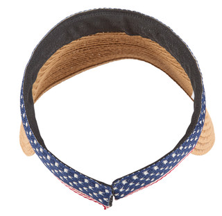 Thumbnail 2: MADD HATTER Americana Star Band Straw Visor 