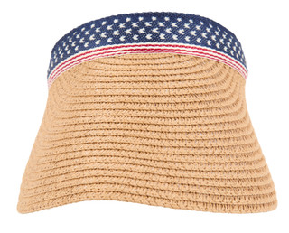 Thumbnail 3: MADD HATTER Americana Star Band Straw Visor 