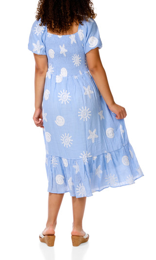 Thumbnail 2: Ana & Rose Women's Short Sleeve Embroidered Midi Dress 