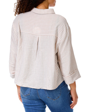 Thumbnail 2: Chenault Women's 3/4 Sleeve Cropped Button Front Top 